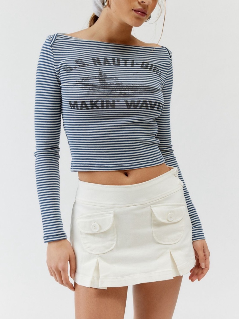 UO Jillian Pleated Micro Mini Skort
